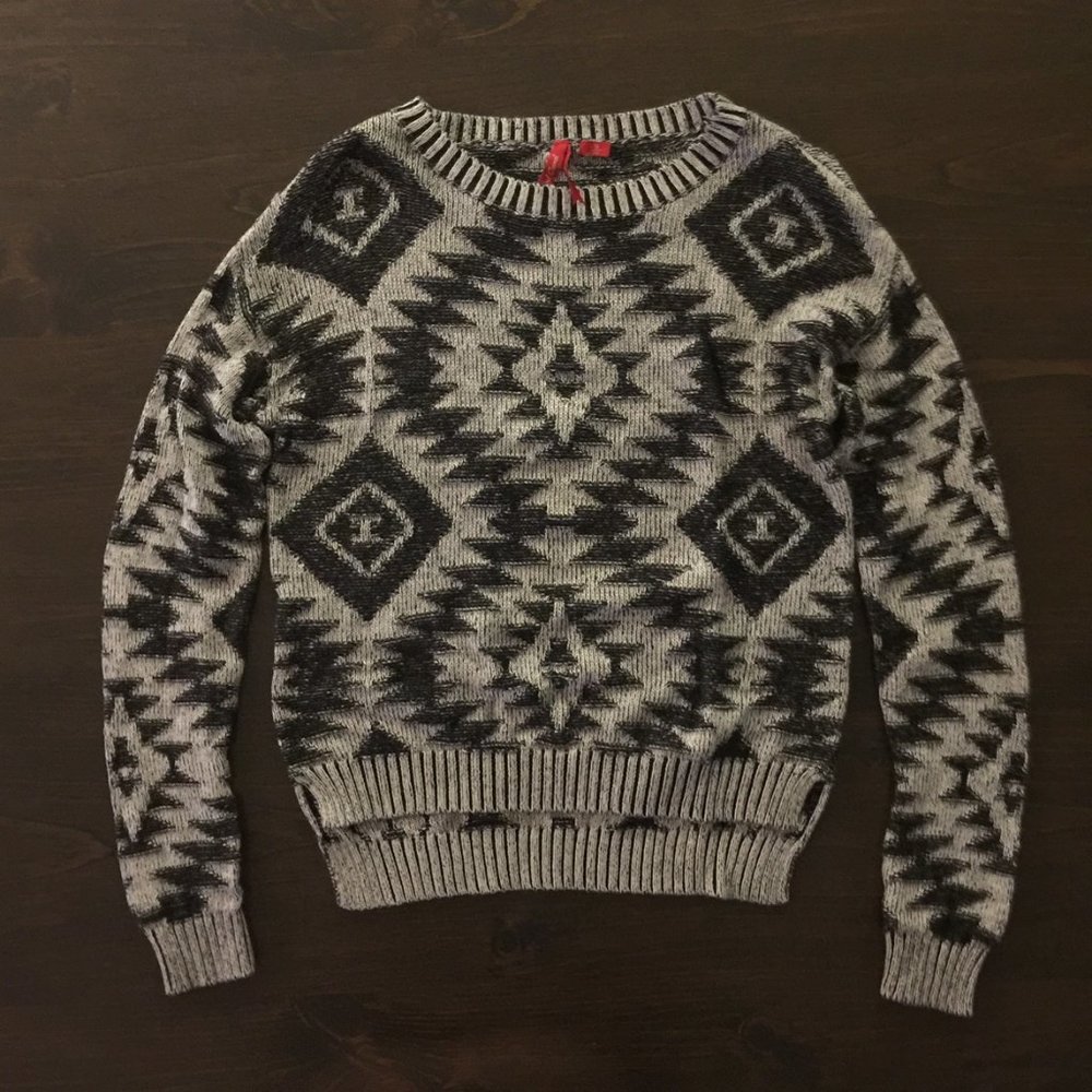 Red Camel Womens Juniors Black Geometric Aztec